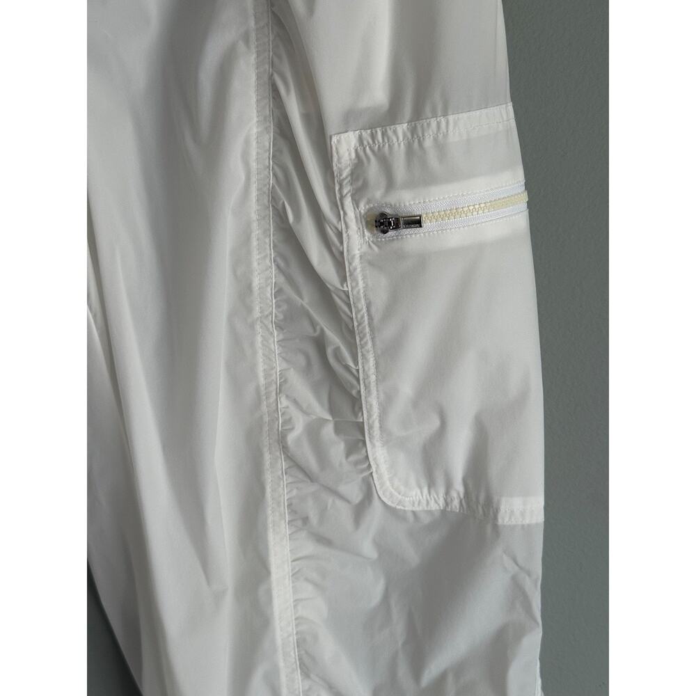 Athleta Parachute Cargo Pant Size 8 White Crinkle Nylon Sporty Chic Y2K Utility - Picture 4 of 9
